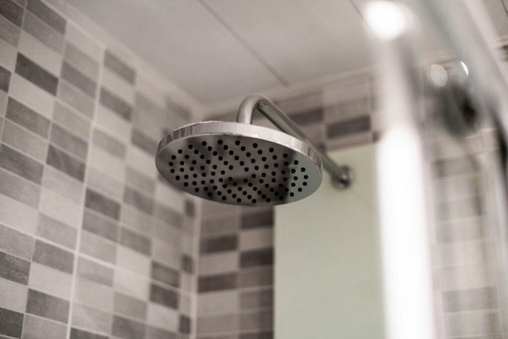 Shower head in a bathroom