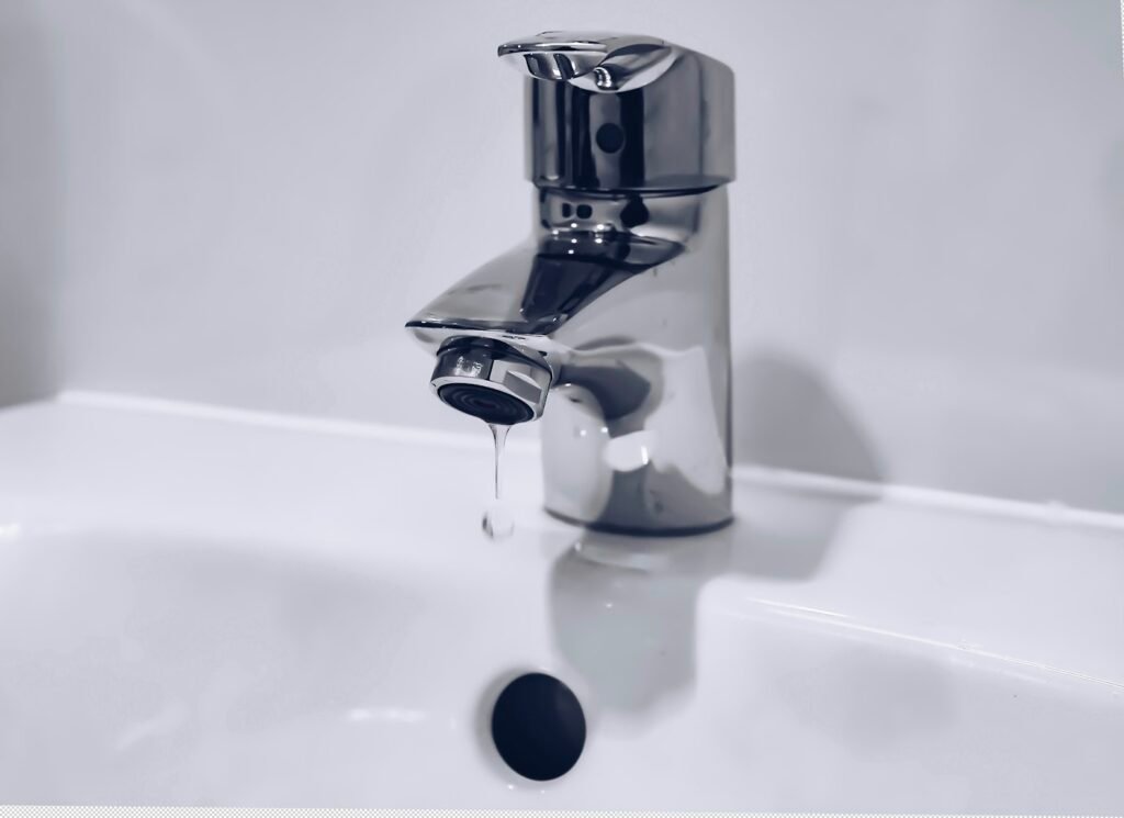 Close-up of a basin tap
